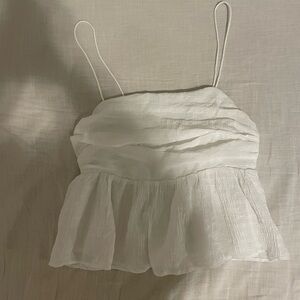 Storia White Ruffled Camisole
